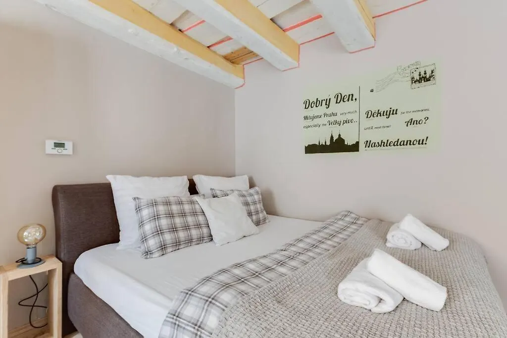 Old Crooked Beams Near Charles Bridge In Prague Apartment