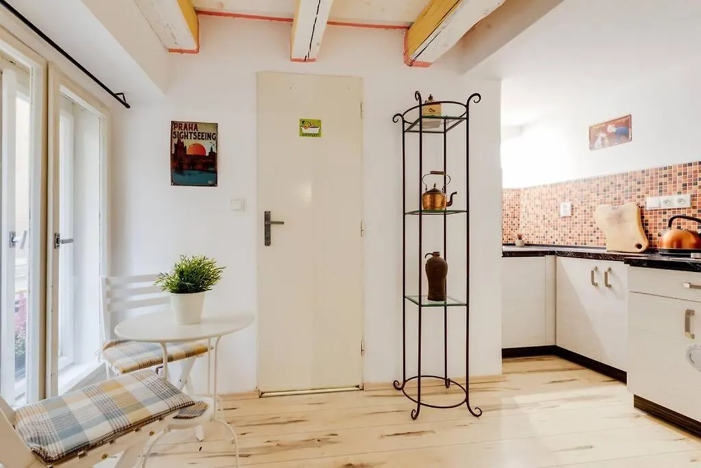 Old Crooked Beams Near Charles Bridge In Prague Apartment