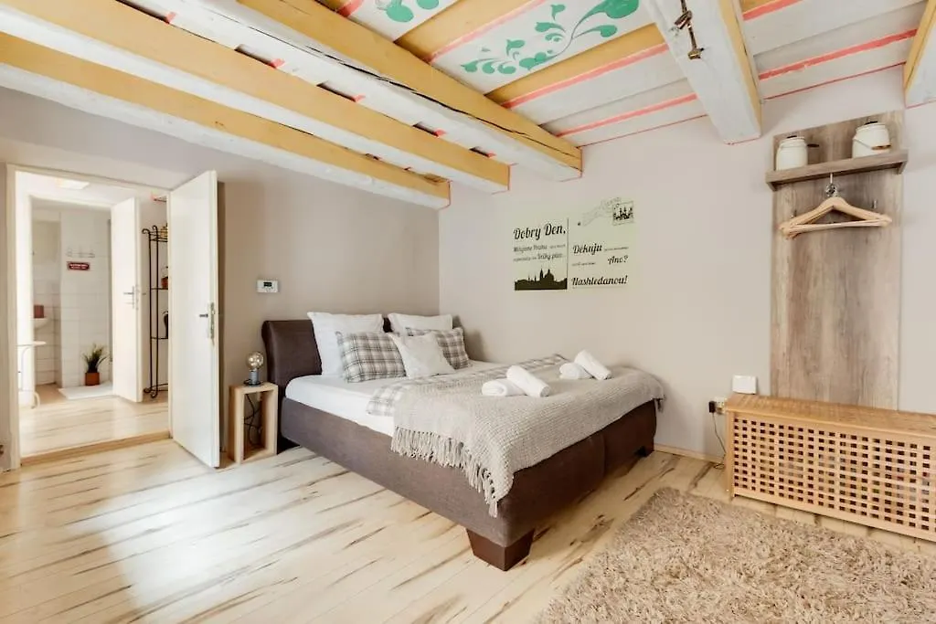 Old Crooked Beams Near Charles Bridge In Prague Apartment