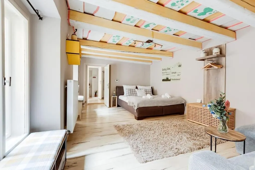 Old Crooked Beams Near Charles Bridge In Prague Apartment